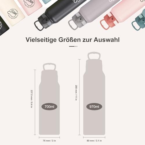 Thermosflasche UZSPACE Waldgrün Kinder 700ml Isolierte Edelstahl Trinkflasche 100% Auslaufsicher Outdoor Fitness Schule