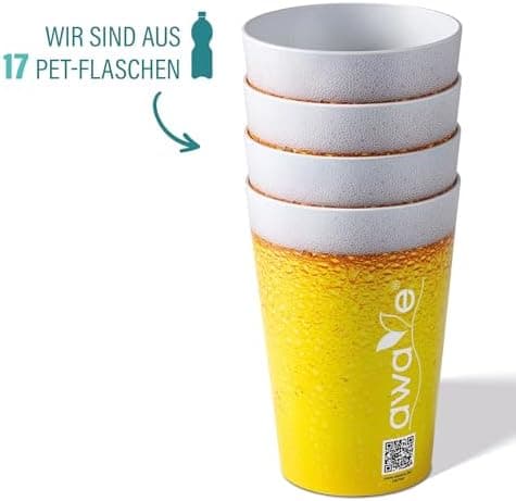 AWAVE Festival Becher Set multifunktional für Party- und Every-Day-Nutzung, 400 ml,-recycelbar, leicht und robust