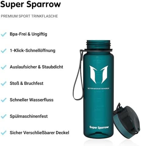 Super Sparrow BPA-frei Wasserflasche - 500ml - Ideale für Sport und Outdoor - Nachhaltig ClimatePartner certified