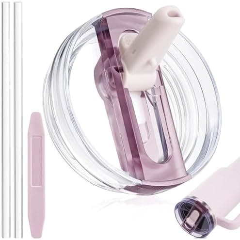Stanley Cup Deckel Auslaufsicher Dicht + Stanley Flip Straw Deckel + 360°-Reinigung (A-Rose Quartz, 40oz/1.18L)  
Stanle