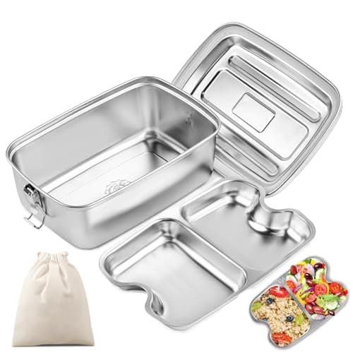 Kinder Brotdose WuGU 5-Fach Auslauf Sicher 1300 ml Grüne Lunchbox für Schule und Ausflüge