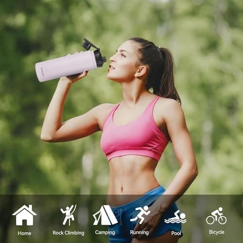 Edelstahl Trinkflasche 1.2L BPAfrei-Thermoskanne-Vakuum Doppelwandisolierung für Sport Campings-Reise-Kohlensäure Geeign