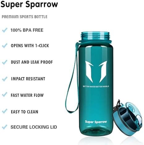 Super Sparrow BPA-frei Wasserflasche - 500ml - Ideale für Sport und Outdoor - Nachhaltig ClimatePartner certified