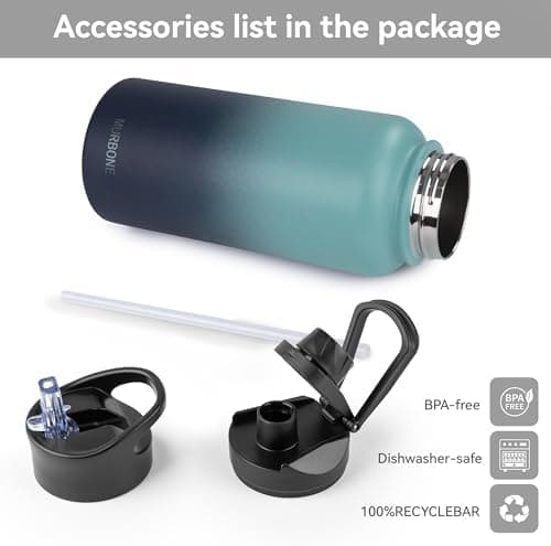 Edelstahl Trinkflasche 1.2L BPAfrei-Thermoskanne-Vakuum Doppelwandisolierung für Sport Campings-Reise-Kohlensäure Geeign