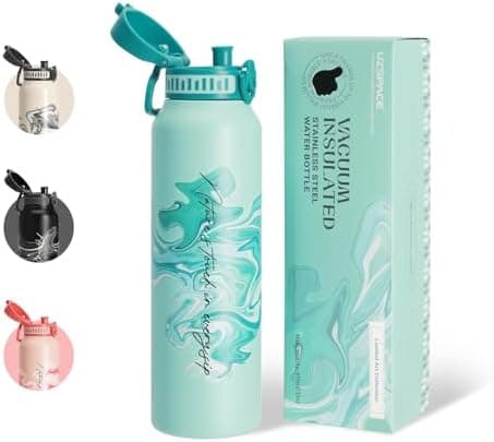 Thermosflasche UZSPACE Waldgrün Kinder 700ml Isolierte Edelstahl Trinkflasche 100% Auslaufsicher Outdoor Fitness Schule