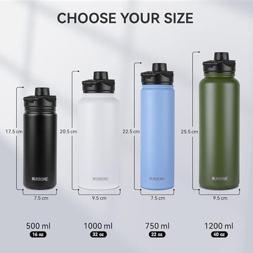Edelstahl Trinkflasche 1.2L BPAfrei-Thermoskanne-Vakuum Doppelwandisolierung für Sport Campings-Reise-Kohlensäure Geeign