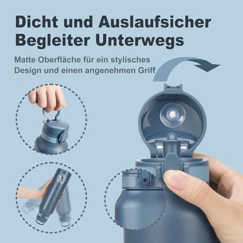 Thermosflasche UZSPACE Waldgrün Kinder 700ml Isolierte Edelstahl Trinkflasche 100% Auslaufsicher Outdoor Fitness Schule