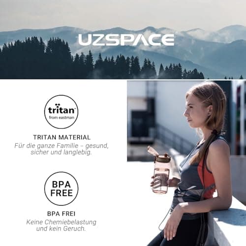 UZSPACE Kinder Trinkflasche 600ml - Sportlich, Auslaufsicher & Spülmaschinenfest zur Schule und Outdoor aktivarten für M