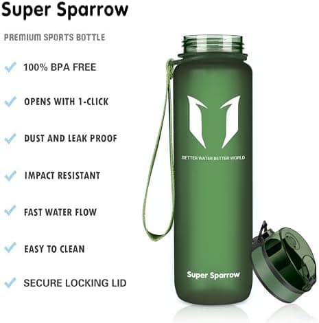 Super Sparrow BPA-frei Wasserflasche - 500ml - Ideale für Sport und Outdoor - Nachhaltig ClimatePartner certified