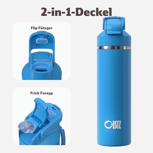OISIZ Isolierte Edelstahl Trinkflasche 720ml für Outdoor Aktivitäten und Sport 100% auslaufsicher mit Vakuum-Technologie