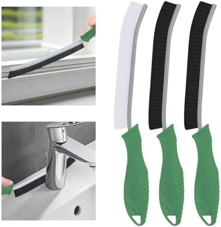 Hartborsten Eckenreinigungsbürste - Multifunktionale Reinigungsbürste für Toilette, Badezimmer und Küche (3 Stück, Schwa