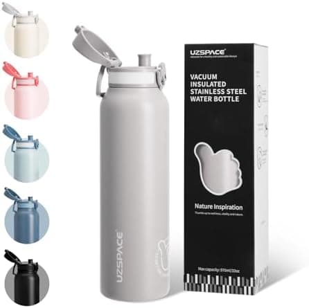Thermosflasche UZSPACE Waldgrün Kinder 700ml Isolierte Edelstahl Trinkflasche 100% Auslaufsicher Outdoor Fitness Schule