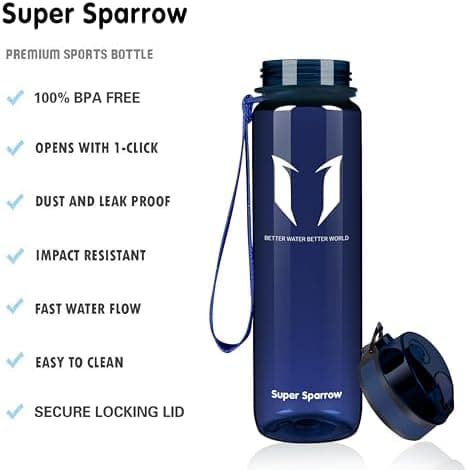 Super Sparrow BPA-frei Wasserflasche - 500ml - Ideale für Sport und Outdoor - Nachhaltig ClimatePartner certified