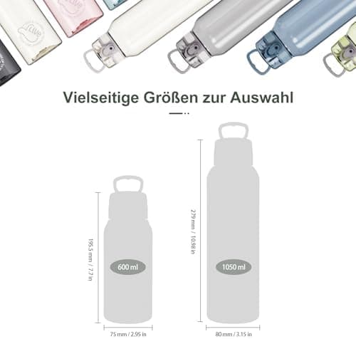 UZSPACE Kinder Trinkflasche 600ml - Sportlich, Auslaufsicher & Spülmaschinenfest zur Schule und Outdoor aktivarten für M