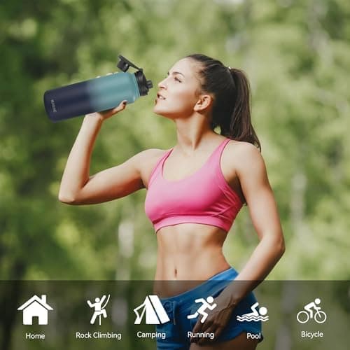 Edelstahl Trinkflasche 1.2L BPAfrei-Thermoskanne-Vakuum Doppelwandisolierung für Sport Campings-Reise-Kohlensäure Geeign