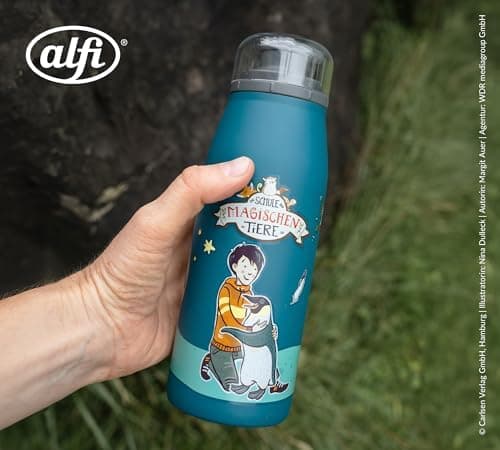 ALFI Kids ISO BOTTLE 350ml - Idas Schule der Magischen Tiere - Isoliertrinkflasche Kinder Edelstahl - hält 12 Stunden he