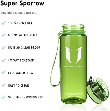 Super Sparrow BPA-frei Wasserflasche - 500ml - Ideale für Sport und Outdoor - Nachhaltig ClimatePartner certified