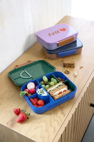 Lässig Kinder Brotdose Frühstücksbox fürLittle Gang, BPA-frei mit herausnehmbarer Trennung/Rainbow grün, Bento-Lunchbox