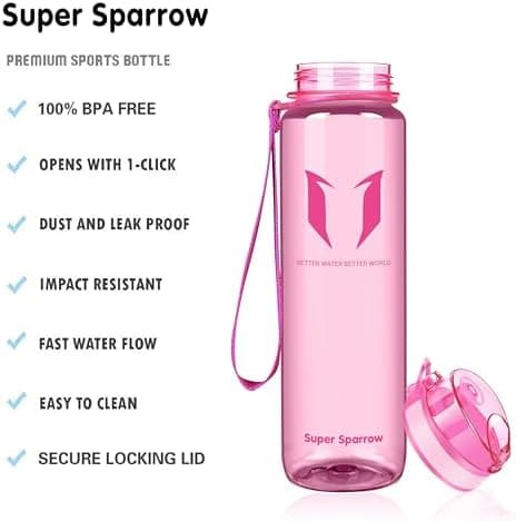 Super Sparrow BPA-frei Wasserflasche - 500ml - Ideale für Sport und Outdoor - Nachhaltig ClimatePartner certified