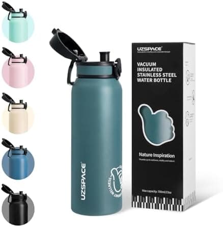 Thermosflasche UZSPACE Waldgrün Kinder 700ml Isolierte Edelstahl Trinkflasche 100% Auslaufsicher Outdoor Fitness Schule