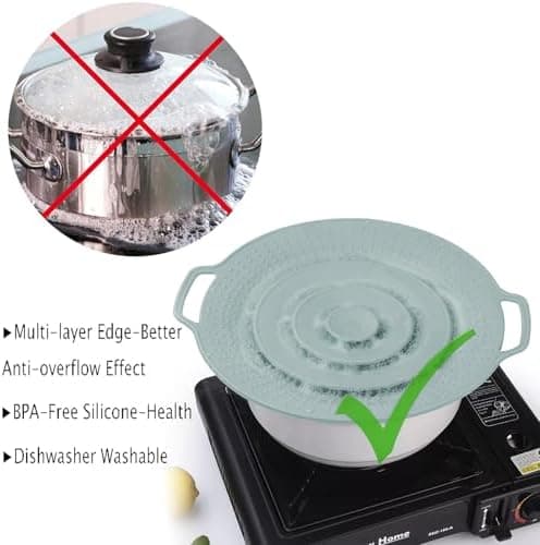 Überkochschutz & Spritzschutz aus Silikon für Universelle Topfdeckel – Kochen und Kochtiegel – BPA-frei, hitzebeständig