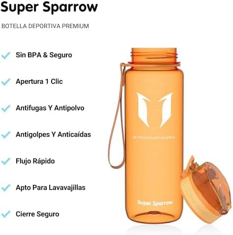Super Sparrow BPA-frei Wasserflasche - 500ml - Ideale für Sport und Outdoor - Nachhaltig ClimatePartner certified