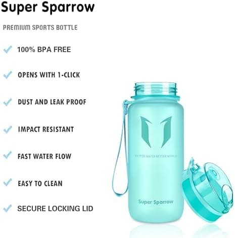 Super Sparrow BPA-frei Wasserflasche - 500ml - Ideale für Sport und Outdoor - Nachhaltig ClimatePartner certified