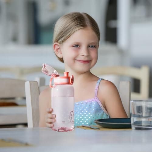 UZSPACE Kinder Trinkflasche 600ml - Sportlich, Auslaufsicher & Spülmaschinenfest zur Schule und Outdoor aktivarten für M
