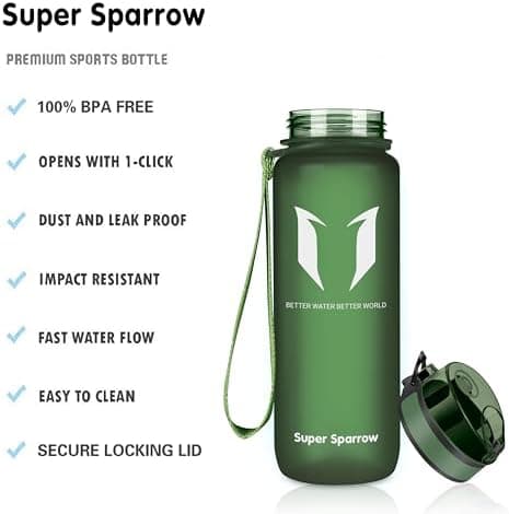 Super Sparrow BPA-frei Wasserflasche - 500ml - Ideale für Sport und Outdoor - Nachhaltig ClimatePartner certified