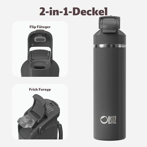 OISIZ Isolierte Edelstahl Trinkflasche 720ml für Outdoor Aktivitäten und Sport 100% auslaufsicher mit Vakuum-Technologie