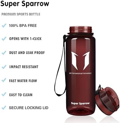 Super Sparrow BPA-frei Wasserflasche - 500ml - Ideale für Sport und Outdoor - Nachhaltig ClimatePartner certified