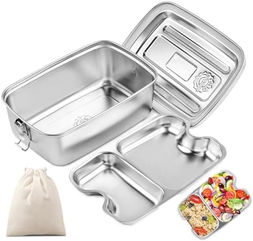 Kinder Brotdose WuGU 5-Fach Auslauf Sicher 1300 ml Grüne Lunchbox für Schule und Ausflüge
