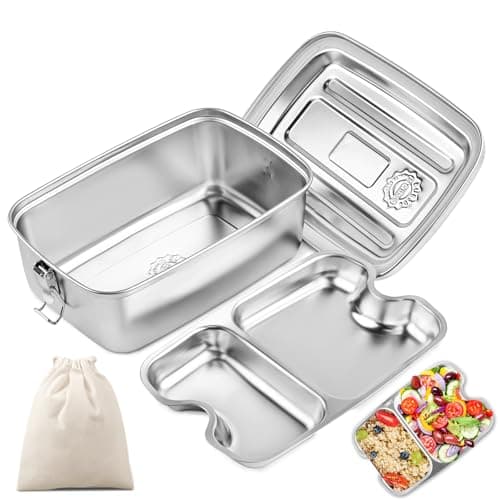 Kinder Brotdose WuGU 5-Fach Auslauf Sicher 1300 ml Grüne Lunchbox für Schule und Ausflüge