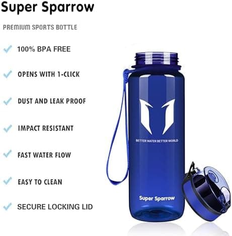 Super Sparrow BPA-frei Wasserflasche - 500ml - Ideale für Sport und Outdoor - Nachhaltig ClimatePartner certified