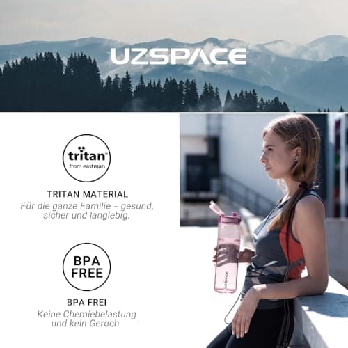 UZSPACE Kinder Trinkflasche 600ml - Sportlich, Auslaufsicher & Spülmaschinenfest zur Schule und Outdoor aktivarten für M