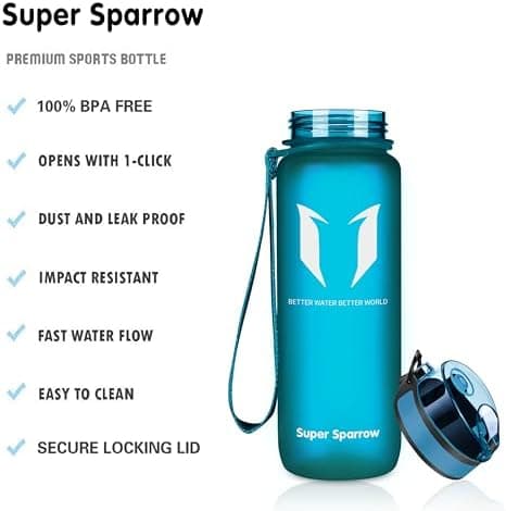 Super Sparrow BPA-frei Wasserflasche - 500ml - Ideale für Sport und Outdoor - Nachhaltig ClimatePartner certified