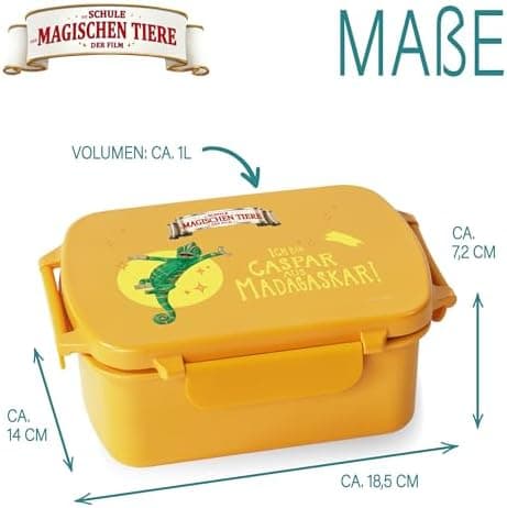 AWAVE Henrietta Snackbox Brotdose Kinder rPET Grün – Unterteilung, Auslaufsicher, Pausenbox für Schule und Picknick