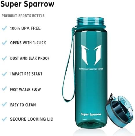 Super Sparrow BPA-frei Wasserflasche - 500ml - Ideale für Sport und Outdoor - Nachhaltig ClimatePartner certified