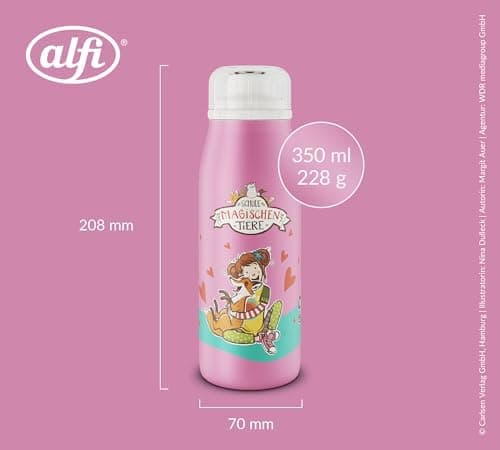 ALFI Kids ISO BOTTLE 350ml - Idas Schule der Magischen Tiere - Isoliertrinkflasche Kinder Edelstahl - hält 12 Stunden he