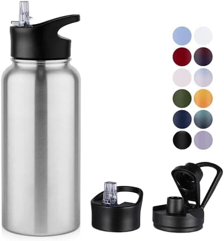 Edelstahl Trinkflasche 1.2L BPAfrei-Thermoskanne-Vakuum Doppelwandisolierung für Sport Campings-Reise-Kohlensäure Geeign