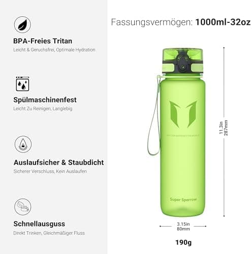 Super Sparrow BPA-frei Wasserflasche - 500ml - Ideale für Sport und Outdoor - Nachhaltig ClimatePartner certified