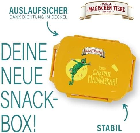 AWAVE Henrietta Snackbox Brotdose Kinder rPET Grün – Unterteilung, Auslaufsicher, Pausenbox für Schule und Picknick
