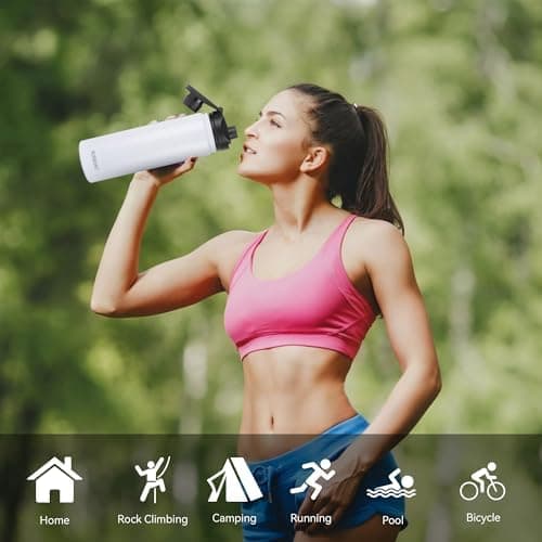Edelstahl Trinkflasche 1.2L BPAfrei-Thermoskanne-Vakuum Doppelwandisolierung für Sport Campings-Reise-Kohlensäure Geeign