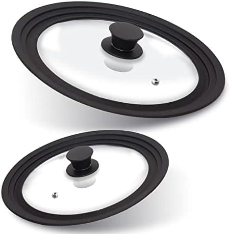 Anaeat Hitzebeständige Silikondecken für Töpfe und Pfannen – Kochgeschirr – Hitzebeständiger Silikonrand – 28 cm Durchme