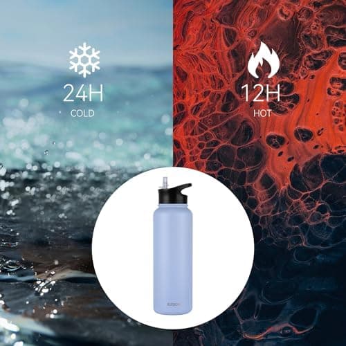 Edelstahl Trinkflasche 1.2L BPAfrei-Thermoskanne-Vakuum Doppelwandisolierung für Sport Campings-Reise-Kohlensäure Geeign