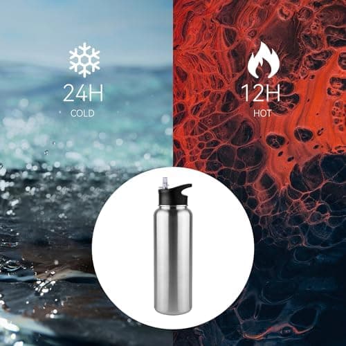 Edelstahl Trinkflasche 1.2L BPAfrei-Thermoskanne-Vakuum Doppelwandisolierung für Sport Campings-Reise-Kohlensäure Geeign