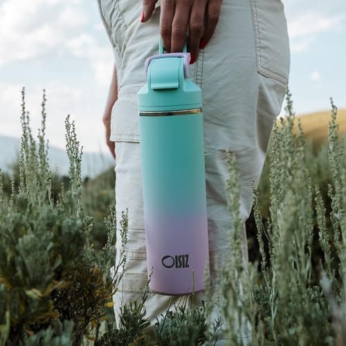 OISIZ Isolierte Edelstahl Trinkflasche 720ml für Outdoor Aktivitäten und Sport 100% auslaufsicher mit Vakuum-Technologie