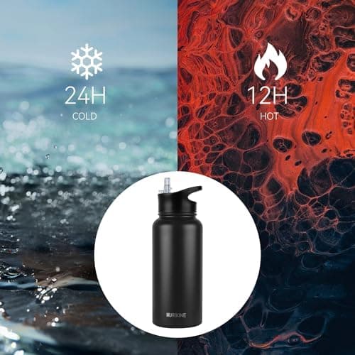 Edelstahl Trinkflasche 1.2L BPAfrei-Thermoskanne-Vakuum Doppelwandisolierung für Sport Campings-Reise-Kohlensäure Geeign