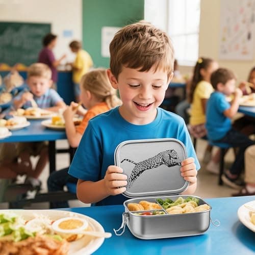 REKITA Edelstahl Brotdose Kind er mit Fächern - Personalisierte Lunchbox für Schule, Ausflüge und Jausen, 850ML Vesperdo