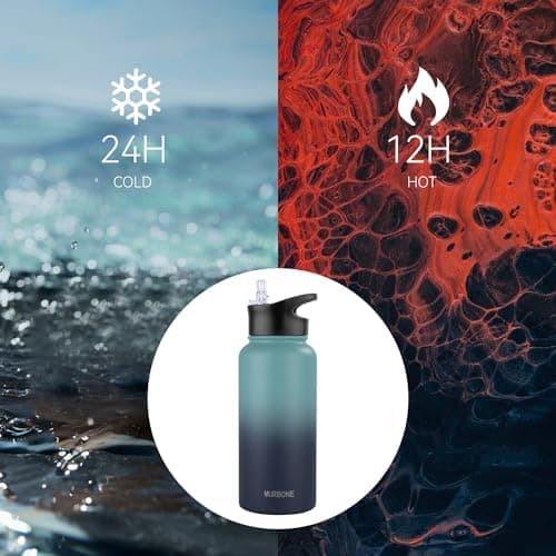 Edelstahl Trinkflasche 1.2L BPAfrei-Thermoskanne-Vakuum Doppelwandisolierung für Sport Campings-Reise-Kohlensäure Geeign
